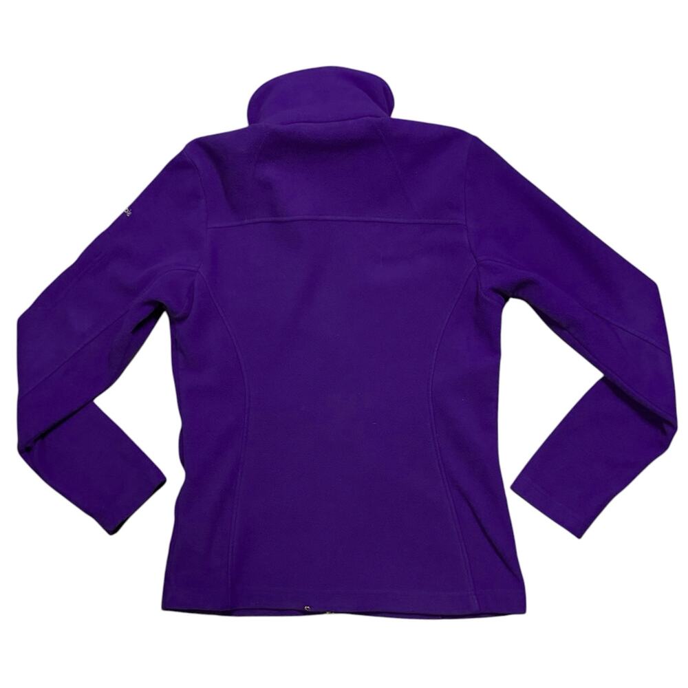 Columbia Fleece Jacket Womens Purple TCU Embroidered Full Zip Mock Neck Sz XS - Picture 3 of 9